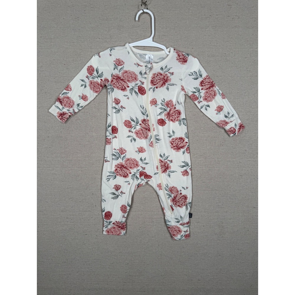 Modern Moments by Gerber Floral Viscose Zip Sleeper Cream Red 6-9M